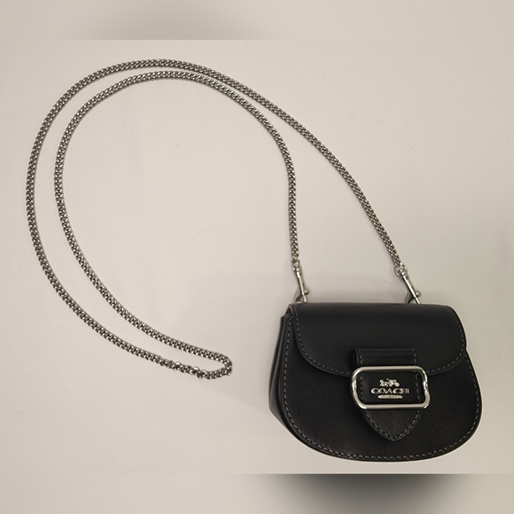 Coach Morgan Card Case On A Chain Blk NEW - Picture 1 of 11
